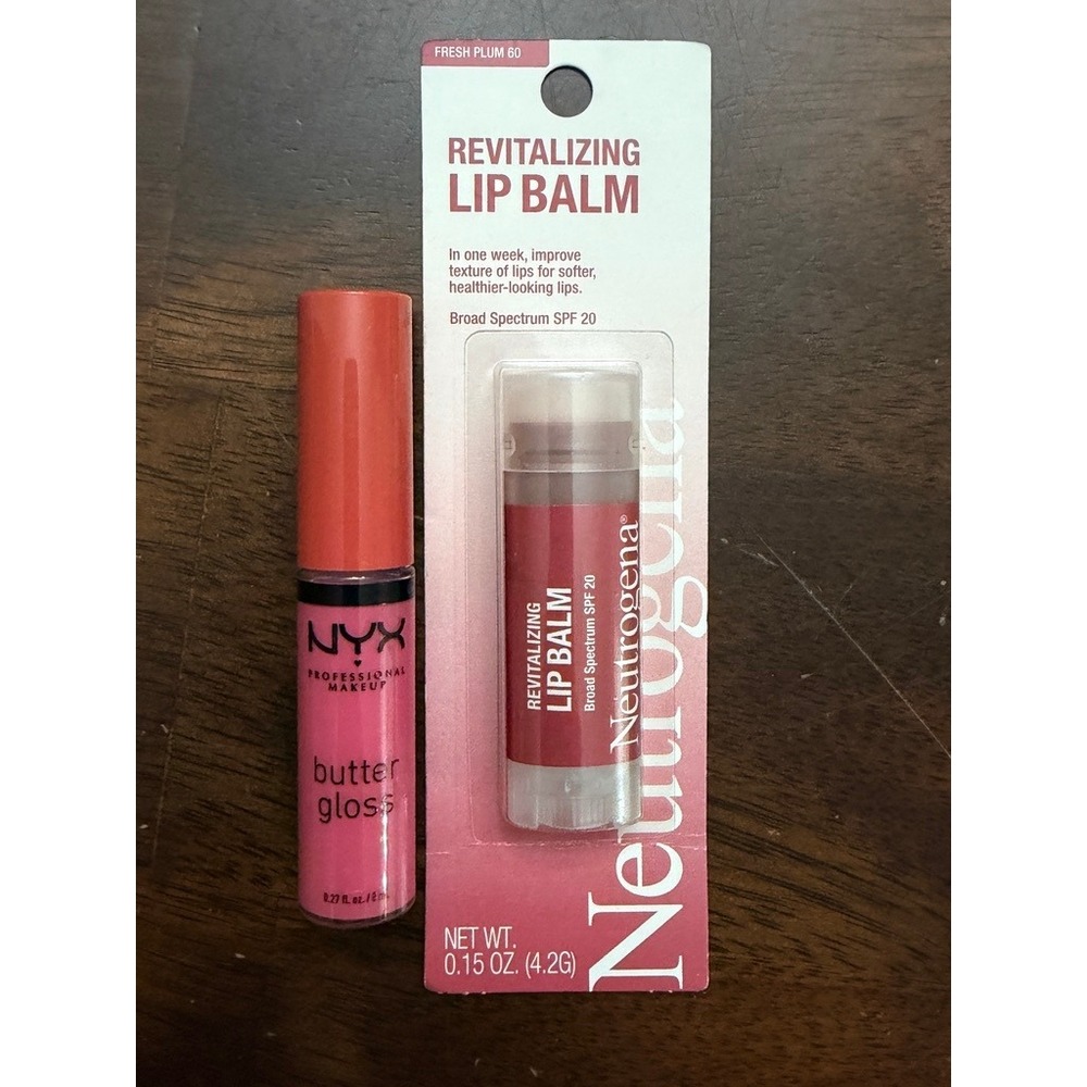 Neutrogena Revitalizing Lip Balm Fresh Plum 60 SPF 20 & NYX Butter Gloss Bundle‎